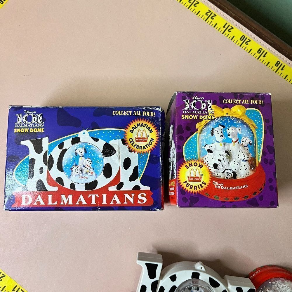 McDonald's Disney's 101 Dalmatians Snow Flurries Snow Globe Ornament 2pc Lot - Picture 9 of 15
